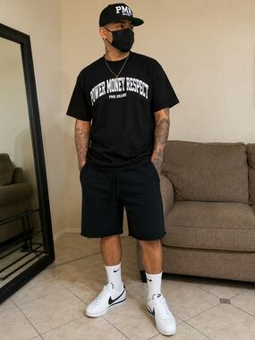 Men's Black Athletic Shorts - Relaxed Performance Fit